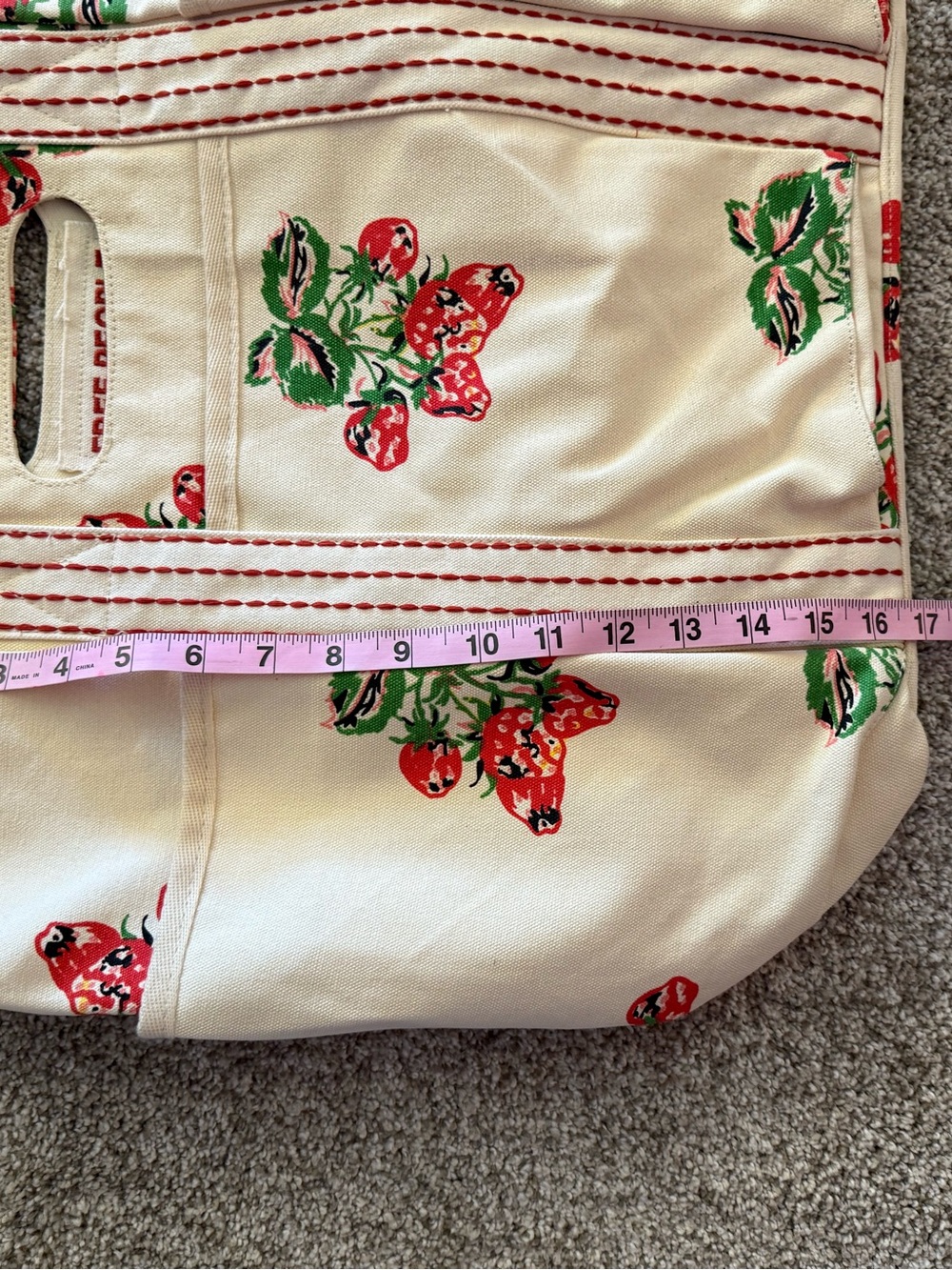 Free People | Printed Caravan Tote | Strawberry | Large Tote Bag - Picture 2 of 12